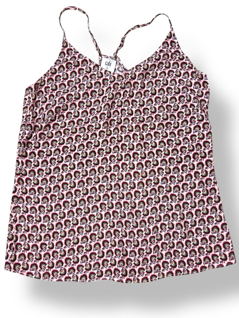 CAbi Poem Pattern Racer Back Tank Top Adjustable Spaghetti Straps Style 5737